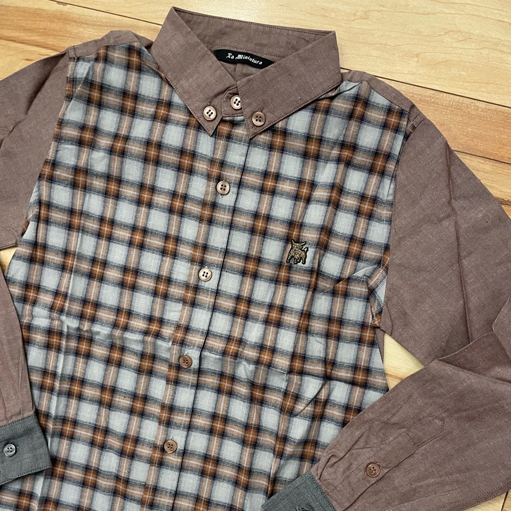 BNWT La Miniatura Boys Plaid Shirt